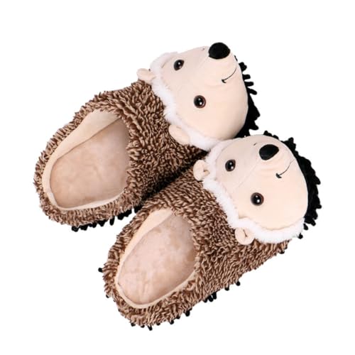 LIFKOME Plüsch Pantoffel Cartoon Igel Haushaltspantoffel Winterpantoffel Warmer Rutschfeste Indoor Schuhe Für Kalte Tage von LIFKOME