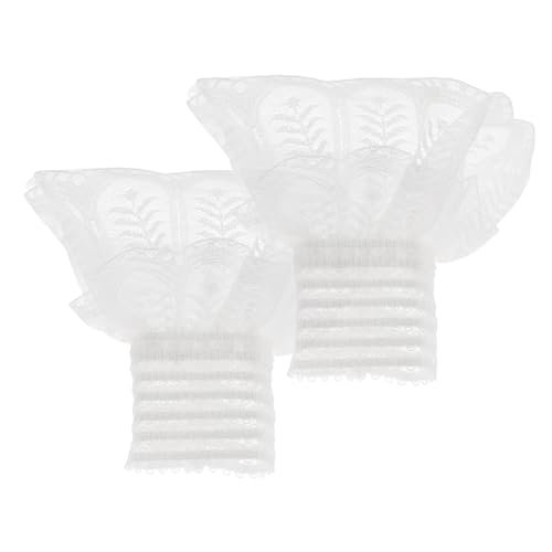 LIFKOME 1paar Elegant Abnehmbare Spitzen Fake Cuffs Für Damen Dekorative Rüschenmanschetten Für Pullover Hochzeits Und Festtagsmode Stilvolle Handgelenksmanschetten Aus Polyester von LIFKOME