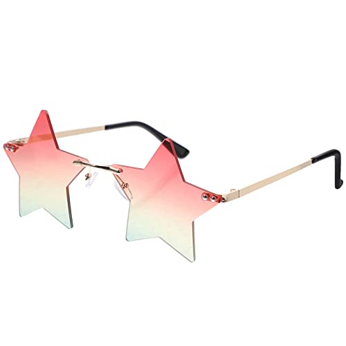 LIFKOME 1 Paar Randlose Sonnenbrille für Partys Trendige Disco Sonnenbrille mit Farbigen Gläsern für Festivals und Urlaubsanlässe Bietet Optimalen Blendschutz und Hohen Tragekomfort von LIFKOME