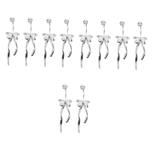 LIFKOME 1 Paar Schleife-Ohrringe Huggie-Ohrringe mit Fliege Ohrhänger mit Schleife ribbon earrings winter ohrringe Schleifenohrringe Ohrringe Schmuck Mini Drehschnalle S925 Silbernadel von LIFKOME