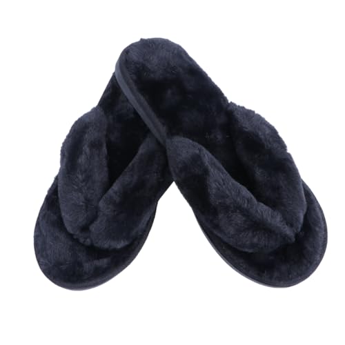 LIFKOME Damen-flops Gemütliche Baumwoll-hausschuhe Gepolstert Schwarz Größe 36/37 Cm von LIFKOME