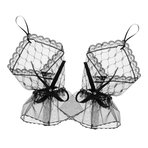 LIFKOME 1paar Fingerlose Lace Handschuhe Für Damen Mit Rüschen Und Schleifen Elegante Braut-accessoires Für Hochzeiten Teepartys Und Tanzveranstaltungen von LIFKOME