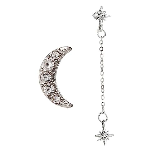 LIFKOME 1 Paar Stern Mond Ohrringe Damen Ohrringe Ohrstecker Ohrschmuck Für Damen Ohrringe Schmuck Ohrstecker Ketten Ohrring Mond Stern Ohrringe Ohrstecker Für Damen von LIFKOME