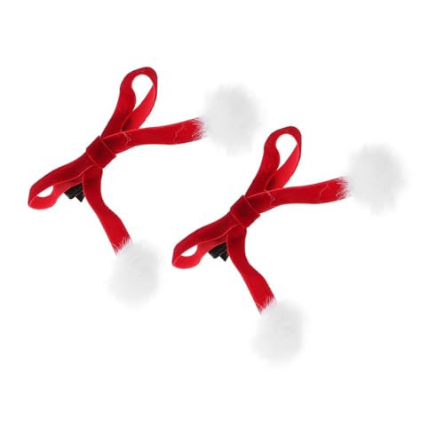 LIFKOME 1paar Haarspangen Mit Pompons Für Weihnachten Und Neujahr Rote Samtbögen Elegante Haarschmuck Für Frauen Und Mädchen Für Festliche Anlässe Und Partys von LIFKOME