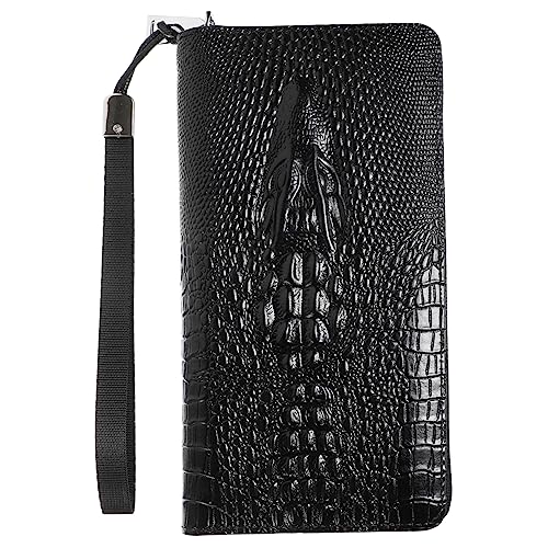LIFKOME 1stück Herren Geldbörse Mit RFID Schutz Langer Alligator-Print Geldbeutel Mit Reißverschluss Große Kapazität Für Karten Und Geld Für Alltag Und Reisen von LIFKOME