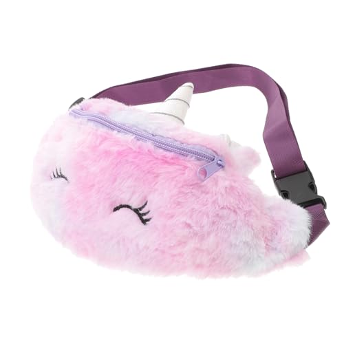 LIFKOME 1 STK Einhorn-gürteltasche Kinder-Schultertasche Einhorn-Geschenk Für Kinder Schicke Straddlebag Gürteltasche Für Kinder Geldbeutel Student Plüsch Aufbewahrungstasche Violett Mode von LIFKOME