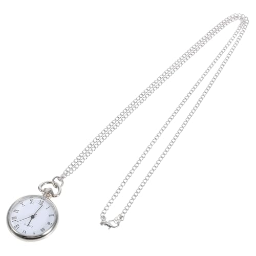 LIFKOME Hängende Taschenuhr Aus Legierung Zarte Kettenuhr Silberne Retro Uhr Für Herren Und Damen Schlichte Designuhr Für Verschiedene Anlässe Praktische Dekoration Mit Kette von LIFKOME