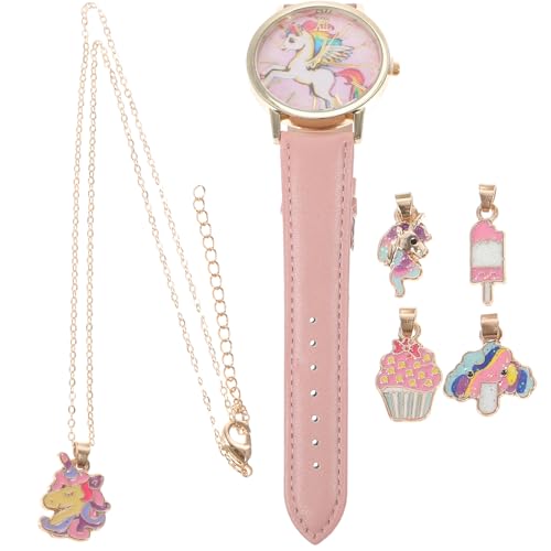 LIFKOME 1satz Teiliges Junge Mädchen Cartoon Armbanduhr Einhorn Mit Halskette Stylische Quarzuhr Für Jungen Und Mädchen Perfektes Zeitwahrnehmung Und Kreativität von LIFKOME