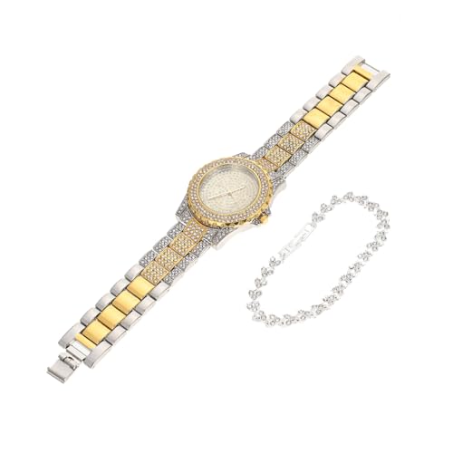 LIFKOME 1satz Damen Uhr Und Armband Glitzernde Rhinestones Präzise Bewegung Elegantes Design Für Verschiedene Anlässe Perfektes Für Frauen von LIFKOME