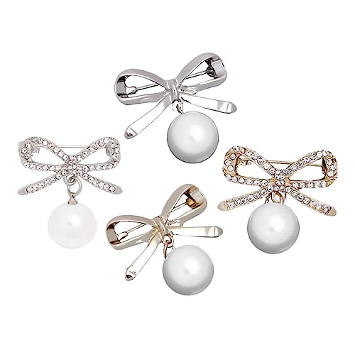 LIFKOME 4stücke Bowknot Broschen Rhinestone Broschen Für Schal Hemd Und Mantel Anti-peeping Design Für Privatsphäre Hochwertige Legierung von LIFKOME