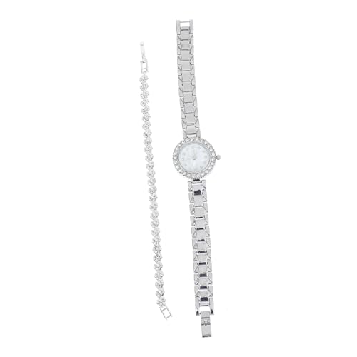 LIFKOME 1satz Kreative Damen Armbanduhr Mit Diamanten Und Handgelenkarmband Set Stahlbanduhr Mit Weißem Ziffernblatt Für Besondere Anlässe Und Sportaktivitäten von LIFKOME