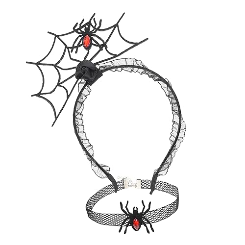 LIFKOME 1 Satz Stirnband-halskring-set Spinne Halloween-kopfhörer Party-haarreifen Halloween-choker-halskette Stirnbänder Für Halloween-kostüme Cosplay-zubehör Kind Pop Vampir Stoff von LIFKOME