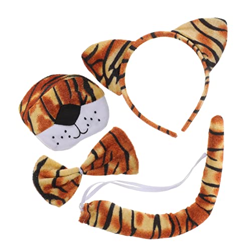 LIFKOME Tiger Stirnband Satz für Tiger Kostüm Zubehör mit Ohren Fliege und Nase für Halloween und Cosplay von LIFKOME