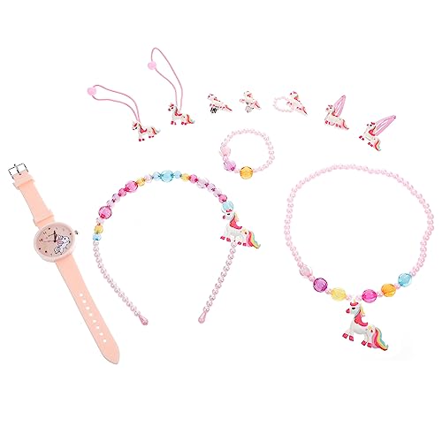 LIFKOME 1satz Cartoon Einhorn Armbanduhr Und Schmuckset Für Mädchen Teiliges Quarzset Mit Haaraccessoires Perfektes Für Geburtstagsfeiern Und Besondere Anlässe von LIFKOME