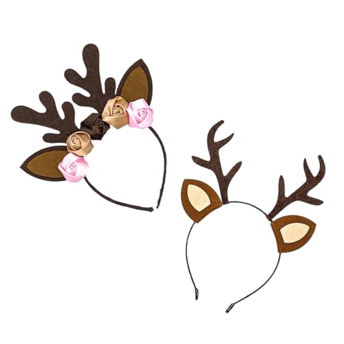 LIFKOME 1 Set 2 Stück Geweih Stirnband Kopfschmuck Elch Stirnband Weihnachts Stirnband Elch Ornament Mädchen Stirnband Weihnachtsgeweih Stirnband Geweih Haarband Weihnachts von LIFKOME