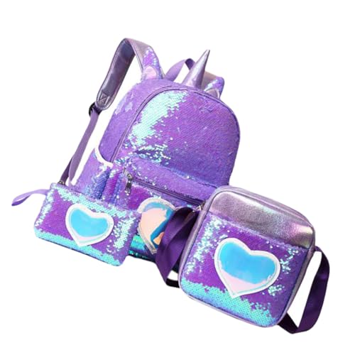 LIFKOME 1satz Teiliges Schulrucksack-Set Für Mädchen Mit Und Einhorn- Große Kapazität Verstellbare Geeignet Für Grundschüler Für Schule Und von LIFKOME