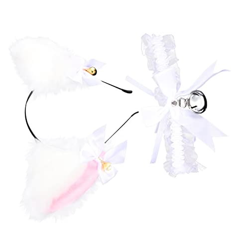 LIFKOME 1 Set Katzenohren Stirnband Party Katzenohr Stirnband Für Mädchen Tierohr Kopfschmuck Cosplay Lolita Ohr Stirnband Pelzige Ohren Haarband Katzenohr Haarspange Schleife von LIFKOME