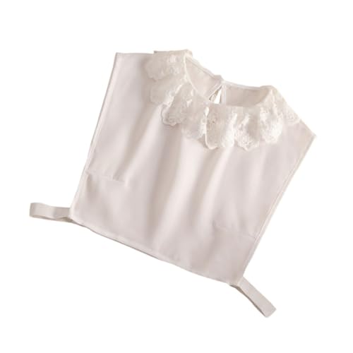 LIFKOME 1stücke Einfarbige Damen-halbhemdbluse Mit Abnehmbarem Fake-kragen Und Abnehmbarem Choker Weiß Geeignet Für Freizeitkleidung Und Andere Anlässe von LIFKOME