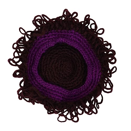 LIFKOME 1stk Handgefertigte Perückenkappe Spandex-kuppelkappe Baby Mädchen Perücke Hut Gestrickte Perückenmütze Requisite Für Neugeborenenfotografie Bowler Hut Haar Violett Garn Kind von LIFKOME