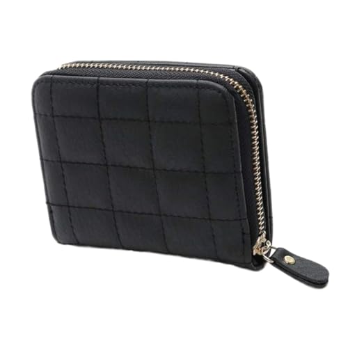 LIFKOME Mini-Geldbeutel Aus Pu Mit Besticktem Quadratdesign Münztasche Mit Reißverschluss Praktische Kartentasche Für Studenten Kleine Aufbewahrungstasche Für Handtasche Oder Rucksack von LIFKOME