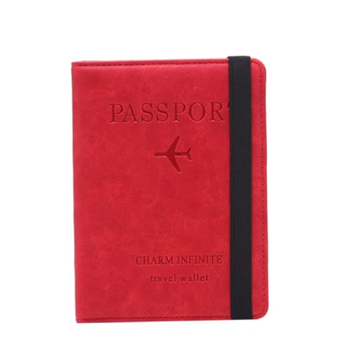 LIFKOME 1stück RFID Wallet Damen Multifunktionale Pu-Leder Hülle Für Reisepass Ausweise Kompakt Robust Für Reisen Rote Geldbörse Für Mädchen Frauen von LIFKOME