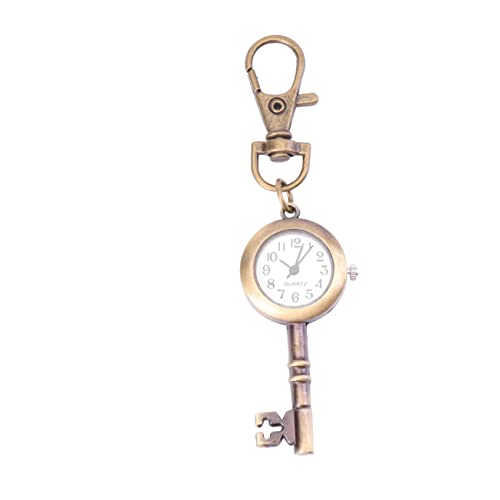LIFKOME Retro Schlüsseluhr Schlüsselanhänger Antik Messing Tragbare Taschenuhr für Damen und Herren Personalisierte Uhr Glatte Oberfläche Kreatives Design für Kleidung und Dekoration von LIFKOME