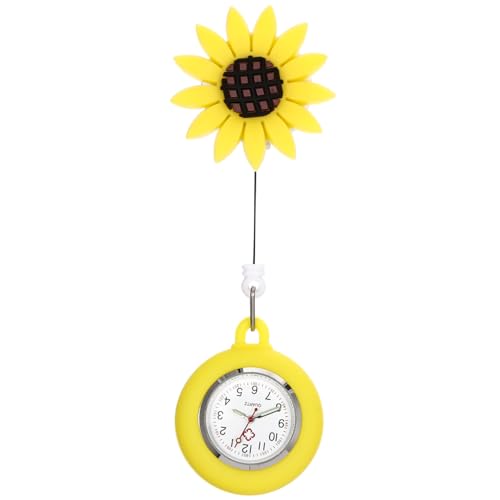 LIFKOME 1stück Tragbare Schwesternuhr Mit Sonnenblumen-Design Clip Pflegeuhr Für Krankenschwestern Und Ärzte Präzise Quarzbewegung Handlich Und Für Täglichen Einsatz von LIFKOME