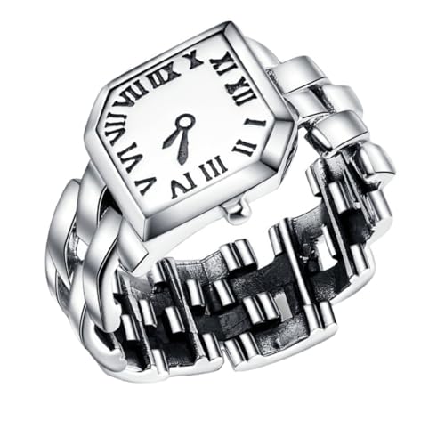 LIFKOME 1stück Silber Ring-Uhr Verstellbare Uhr Im Ringdesign Für Damen Und Herren Stilvolles Schmuckstück Mit Präziser Zeitangabe Und Exzellenter Haltbarkeit von LIFKOME