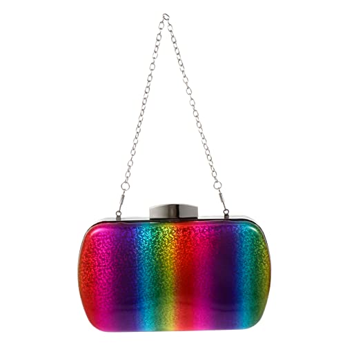 LIFKOME Regenbogenfarbene Abendtasche Aus Pu Glitzer Umhängetasche Für Damen Praktische Sammeltasche Für Partys Stilvolle Schulterhandtasche Für Besondere Anlässe Für Shopping Und von LIFKOME