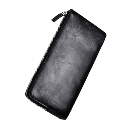 LIFKOME Geldbörse Für Herren Glatter Reißverschluss Ausweisfenster Große Kapazität Herrenkarte Und Geldbörse von LIFKOME