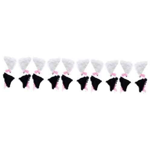 LIFKOME 10 Paar Fuchs Ohr Haarspange Fuchs Ohrclips Tier-Ohr-Haarnadel Haarspangen für Mädchen Wolf haarklammer kinder haarklammer set Tiere Ohr Haarspange Tiere Haarspangen Flanell von LIFKOME