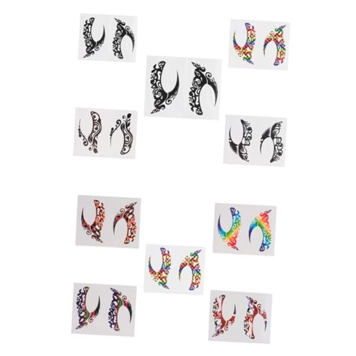 LIFKOME 10 Paare Festival Eye Makeup Sticker Wasserfeste Eyeliner Schablonen Einfach Anzuwenden Auffällige Augen make up Dekoration für Karneval Maskenbälle und Partys von LIFKOME