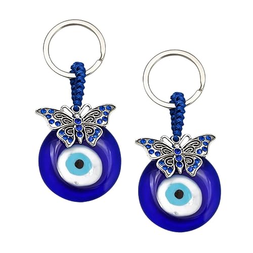 LIFKOME 5 Sätze Zinklegierung Glas Böser Blick Schlüsselanhänger Schlüsselanhänger Tasche Hängender Mode Dekorativer Schlüssel 2 Stück * 5 von LIFKOME