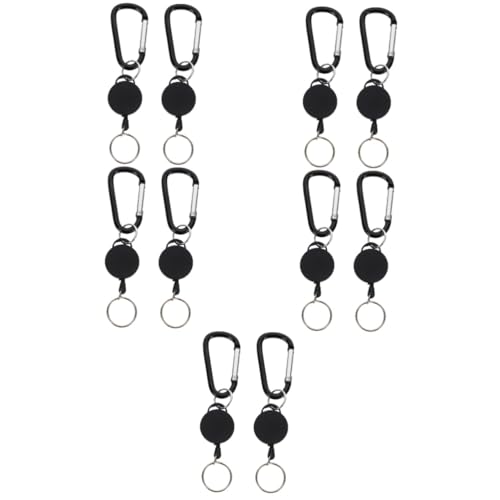 LIFKOME 10stücke Einziehbare Schlüsselanhänger Mit Ausweishalter Robuste Badge Outdoor-aktivitäten Abnehmbarer Schlüsselbund Mit Karabiner Für Wandern Und Camping von LIFKOME