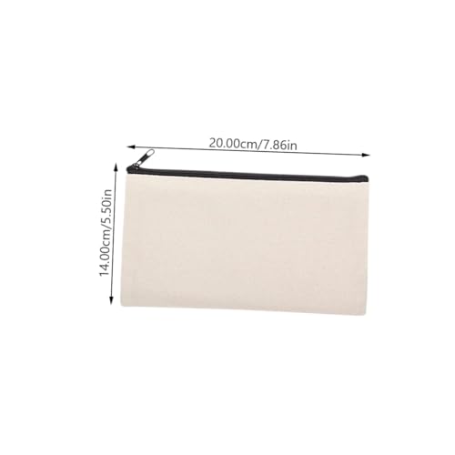 LIFKOME 10 Stück Canvas Zipper Pouches Leer Makeup Bags zum Bemalen DIY Heat Transfer Kosmetiktaschen für Reisen Kompakt Leicht Vielseitig für Kosmetik und Schreibwaren von LIFKOME