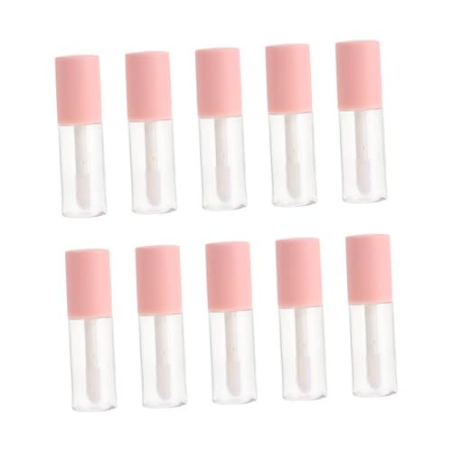 LIFKOME 10 Stück Lippenpflegestifte DIY Kosmetikbehälter Mattrosa Transparent zum Selbermachen von Lipgloss und Lip Oil Wiederverwendbare Lippenbalsam Tubes für Damen und Unterwegs von LIFKOME