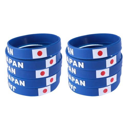 LIFKOME 10 Stück Silikon Sportarmbänder mit Nationalflaggenmuster für Männer und Frauen und für Sport und Freizeit Japan von LIFKOME