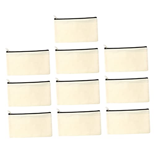LIFKOME 10 Stück Teiliges Canvas Federmäppchen Vielseitige Kosmetiktaschen aus Robustem Segeltuch mit Reißverschluss zum Bemalen und DIY Praktische Aufbewahrung für Stifte Kleingeld für LIFKOME 10 Stück Teiliges Canvas Federmäppchen Vielseitige Kosmetiktaschen aus Robustem Segeltuch mit Reißverschluss zum Bemalen und DIY Praktische Aufbewahrung für Stifte Kleingeld für von LIFKOME