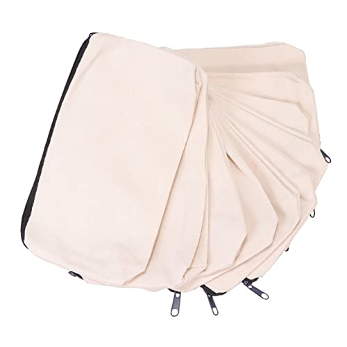 LIFKOME 10 Stück Teiliges Kosmetikbeutel aus Segeltuch mit Reißverschluss Geräumig und Leer zum Bemalen Vielseitige Stofftasche für Reisen Make Up und Schreibwaren Praktische Kulturtasche von LIFKOME