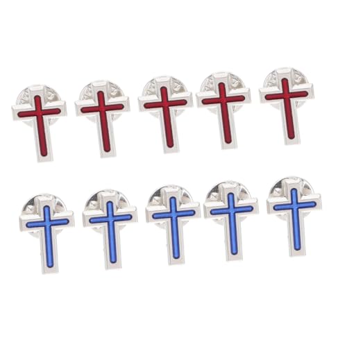 LIFKOME 10stücke Metall Kreuz Anstecknadeln Christliches Abzeichen Emaille Revers Nadel Für Herrenanzüge Damen Party Kleid Accessoire Erstkommunion von LIFKOME