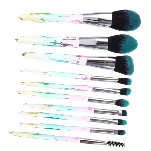 LIFKOME 10 Stück Teiliges Schminkpinsel set mit Langlebigen Weichen Fasern für Foundation Lidschatten und Transparente griffe mit Farbverlauf Sanft zur Empfindlichen Haut Leicht zu von LIFKOME