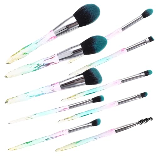 LIFKOME 10 Stück Teiliges Schminkpinsel set mit Transparentem Diamantgriff Langlebige Fasern Vielseitig für Foundation Lidschatten und Leicht zu Reinigen Geeignet für Profi Alltagsmake up von LIFKOME