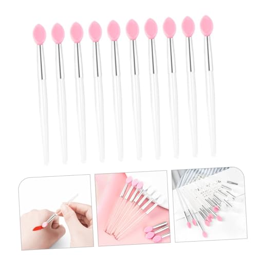 LIFKOME 10 Stück Teiliges Tragbare Silikon Lippenpinsel Lippenstift Applikatoren Präzise Anwendung Wiederverwendbar Transparent Kristallgriff für Make up Unterwegs für Frauen von LIFKOME