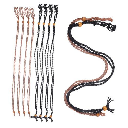 LIFKOME 10 Stück Teiliges Verstellbares Schmucknetz Wachsband Leerer Edelsteinhalter für DIY Halsketten Langlebiger Kettenanhänger für Damen Kreatives Bastelset in Schwarz und Braun Groß von LIFKOME