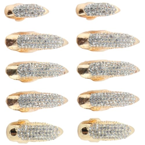 LIFKOME 10 Stück Teiliges Vintage Punk Krallen Fingerring mit Strasssteinen Goldfarbene Herren Nagelringe aus Robustem Legierungsmetall Auffällige Gothic Kostüm accessoires für Festival von LIFKOME