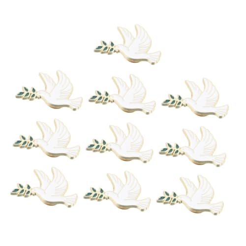 LIFKOME 10 Stück Vogel Broschen Peace Dove Anstecker mit Olivenzweig Metall Tier Anstecknadeln für Damen Friedenssymbol Pins für Kleidung Rucksäcke Partys und Alltag von LIFKOME