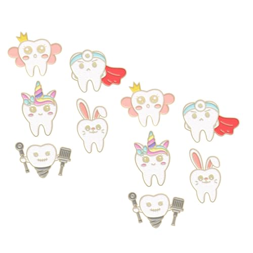 LIFKOME 10 Stück Zahnbrosche Cartoon Zähne Brosche Pin Zähne Brosche Clip Pin Für Kleidung Anstecknadel Hut Brosche Zähne Pin Kleid Brosche Revers Brosche Schal Brosche Pin Niedliche von LIFKOME