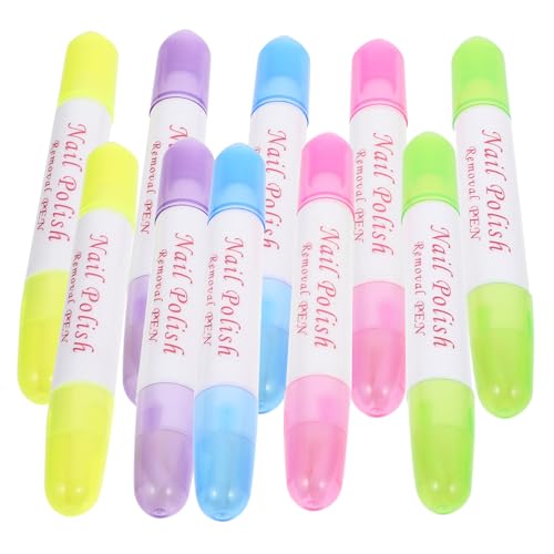 LIFKOME 10 Teiliges Nagellackentferner Stift Nachfüllbare Nail Polish Remover Pens für Präzise Nagelrand Reinigung Praktische Korrekturstifte für Maniküre Zuhause und Nagelstudio von LIFKOME