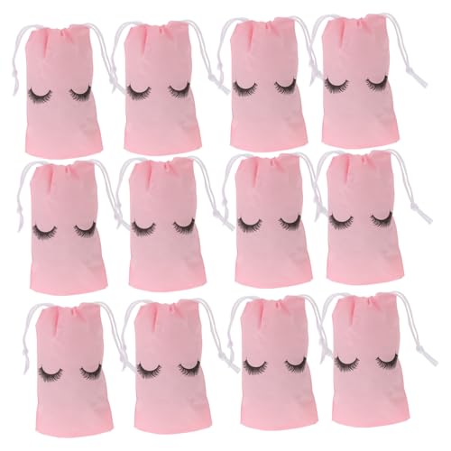 LIFKOME 100 Stück Kosmetiktaschen mit Kordelzug Tragbare Wiederverwendbare Make Up Organizer Beutel in Rosa Kompakt und Langlebig für Reisen Alltag Schule und Büro von LIFKOME