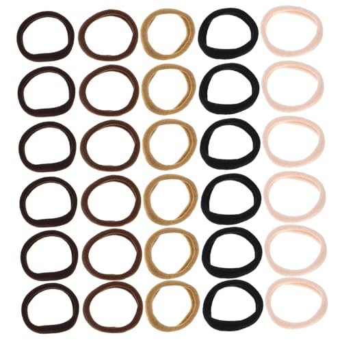 LIFKOME 100 Stück Nahtlose Haarbänder in Milchtee farbe Hohe Elastizität Dicke Kleine Haarbänder für Frauen und Mädchen Strapazierfähige Ponytail halter Haargummis für Alltag und Styling von LIFKOME